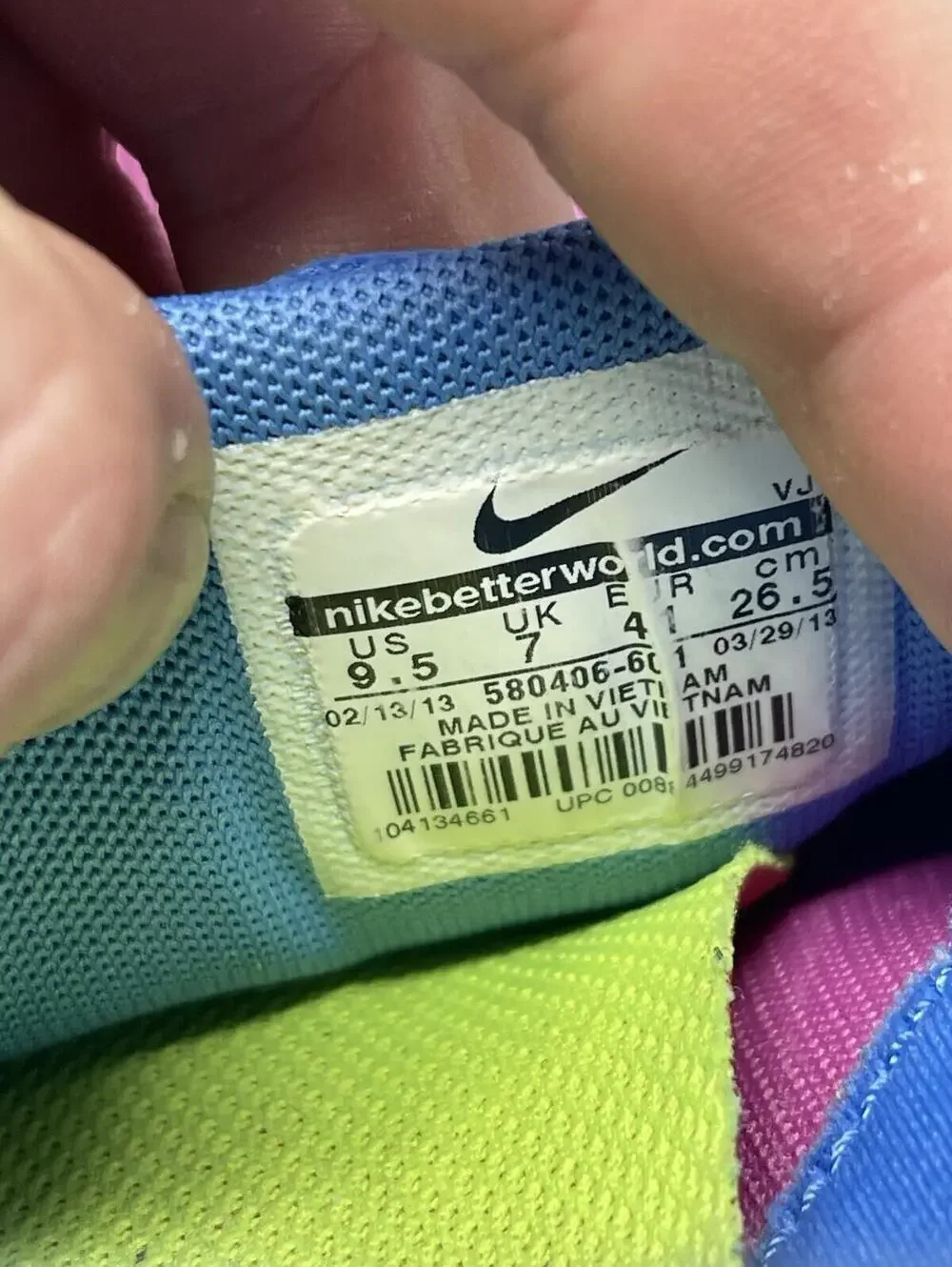 Nike Free 4.0 Running Sneakers Womens Size 9.5 Pink Blue Athletic 580406-601 - Picture 10 of 11